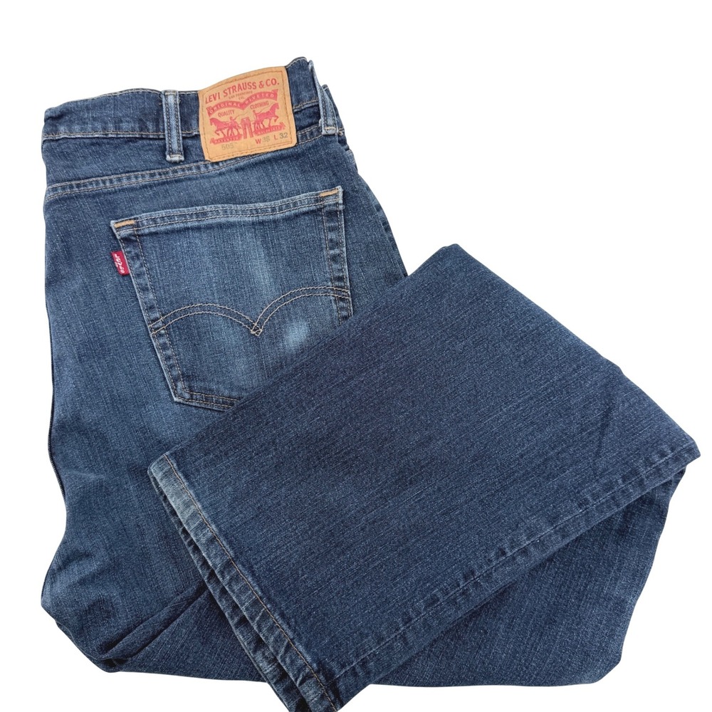Levis 505 Regular Fit Jeans‎ Mens 38x32 Blue Straight Leg Denim